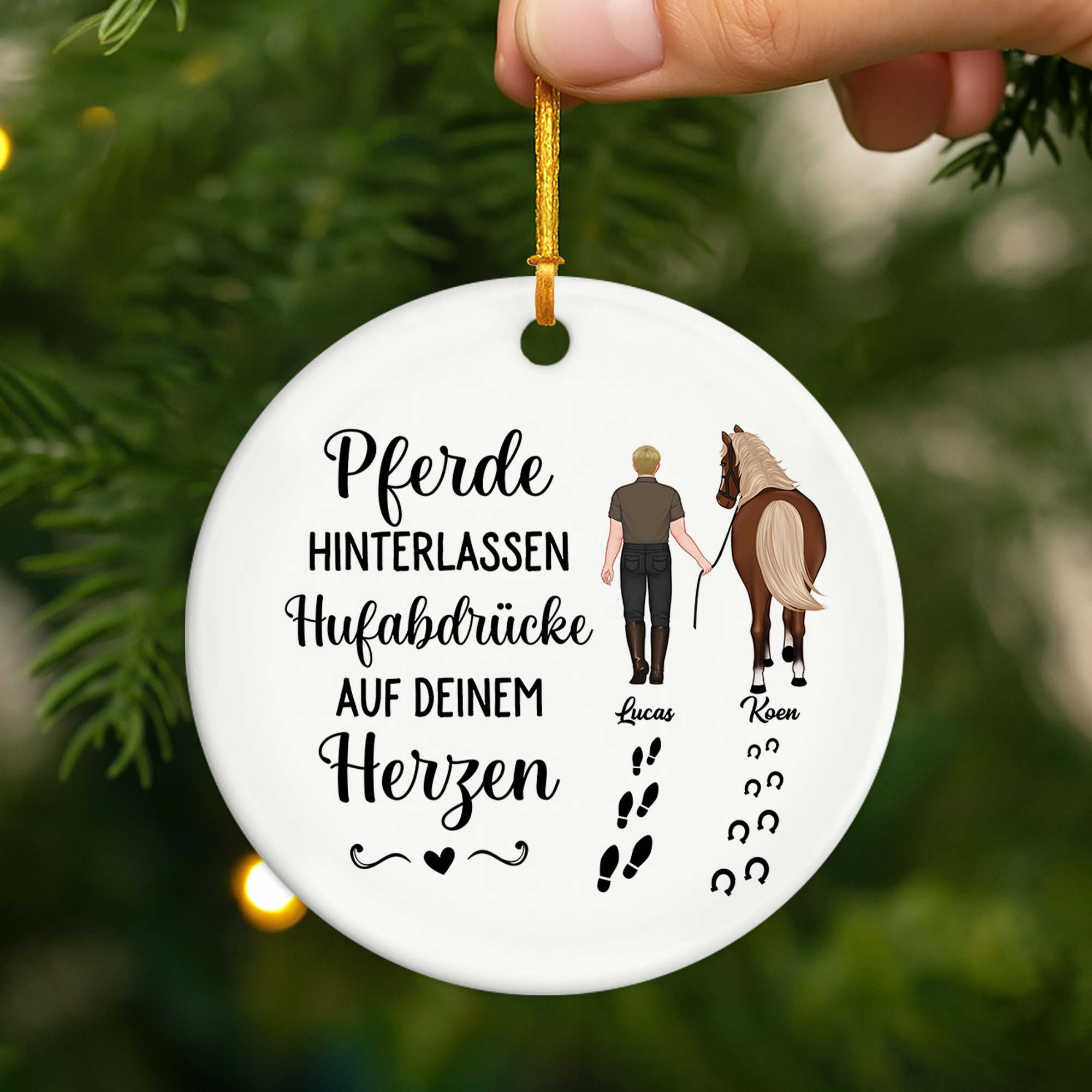 2938OGE2 pferde hinterlassen hufspuren in deinem herzen weihnachtsschmuck personalisiert_ keramik pferd 2938O6U7U
