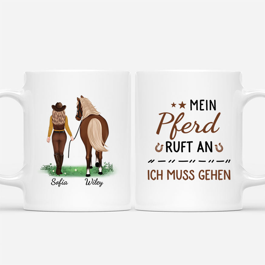 Mein Pferd Ruft Ich Muss Gehen - Personalisiertes Geschenk | Tasse für Pferdeliebhaber