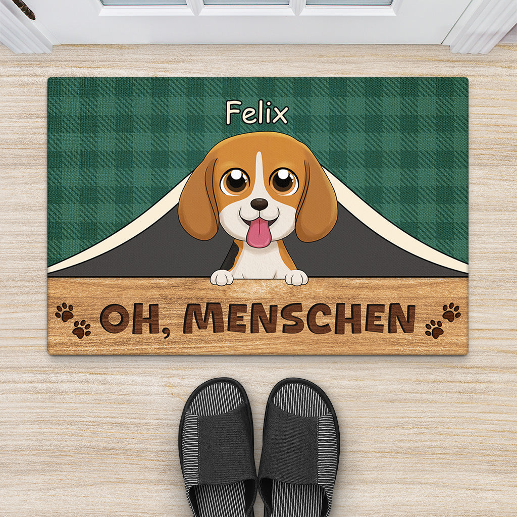 2954DGE2 oh menschen personalisierte fussmatte fur hundeliebhaber 2954