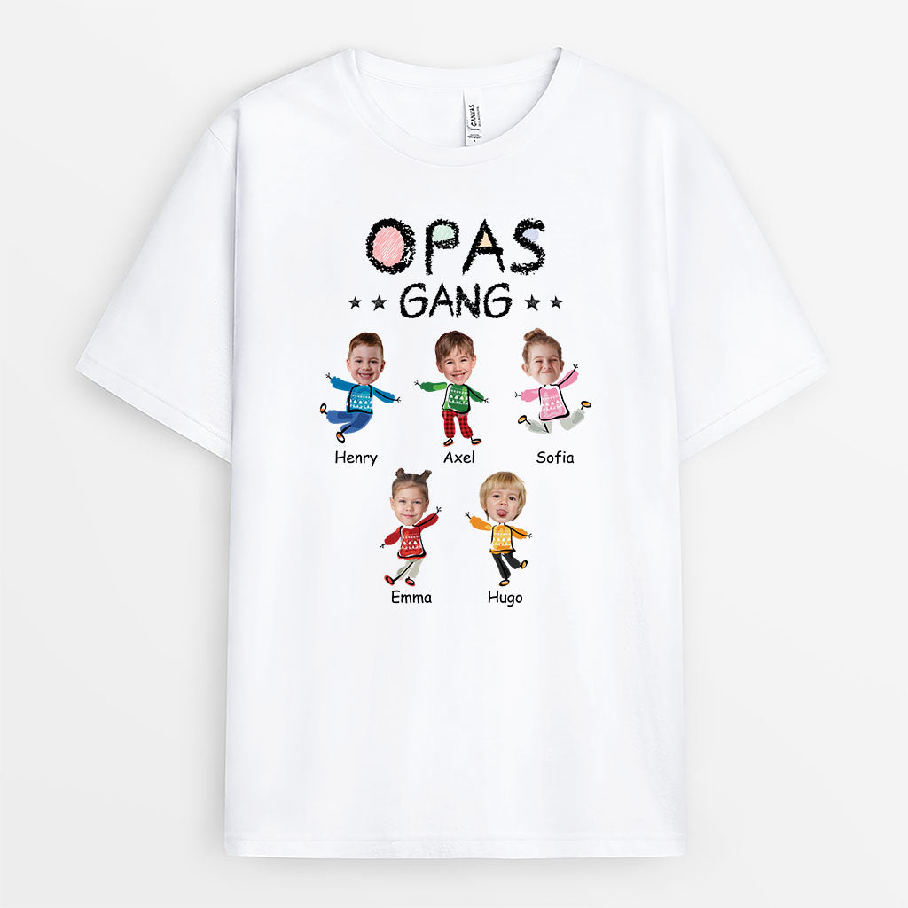 Opas Bande Und Weihnachtsbaum - Personalisiertes Geschenk | T-Shirt für Opas