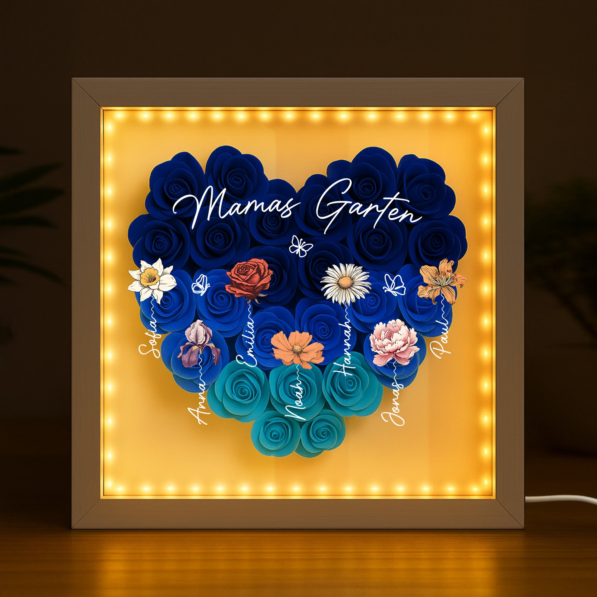 2966OGE1 omas garten personalisiertes geschenk garten  blumen 3d bilderrahmen mama oma schmetterlinge lineart 2966o8v5a_3