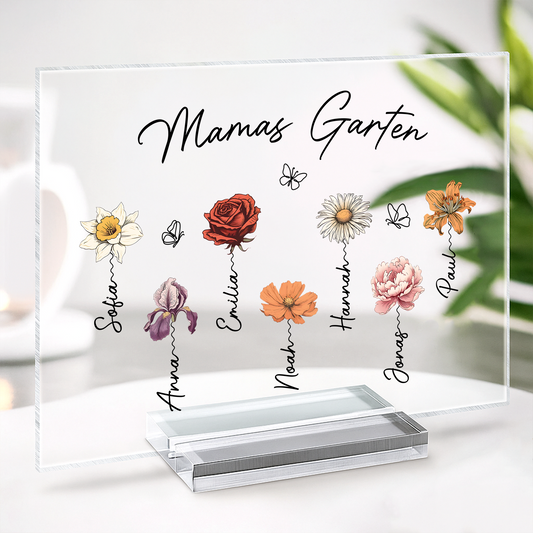 2966RGE2 omas gang personalisiertes geschenk garten  acryl aufsteller mit stander omamama schmetterlinge lineart 2966r8t5a