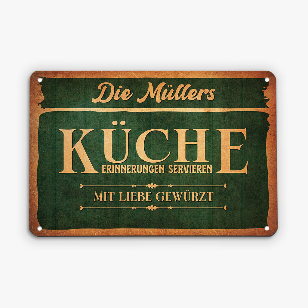 Die Küche - Personalisiertes Geschenk | Türschild für die Familie