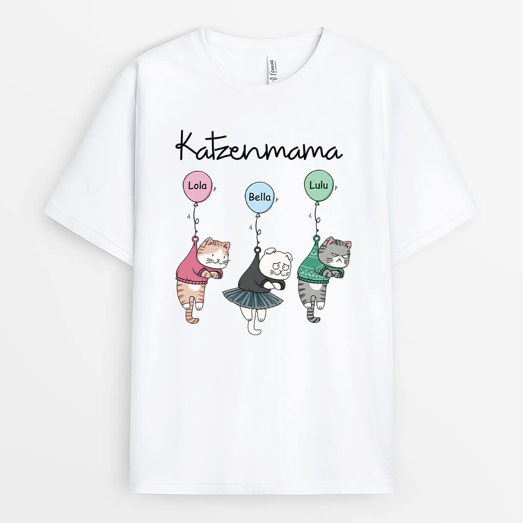 Katzenmama - Personalisiertes Geschenk | T-Shirt für Katzenliebhaber