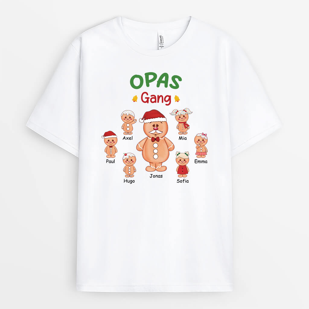 Opas/Papas Bande Lebkuchenmann - Personalisiertes Geschenk | T-Shirt für Männer zu Weihnachten