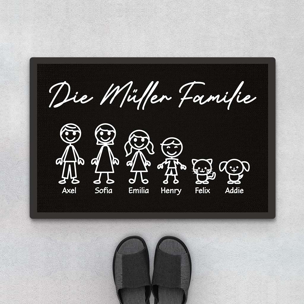 Die Familie - Personalisiertes Geschenk | Fußmatte für die Familie