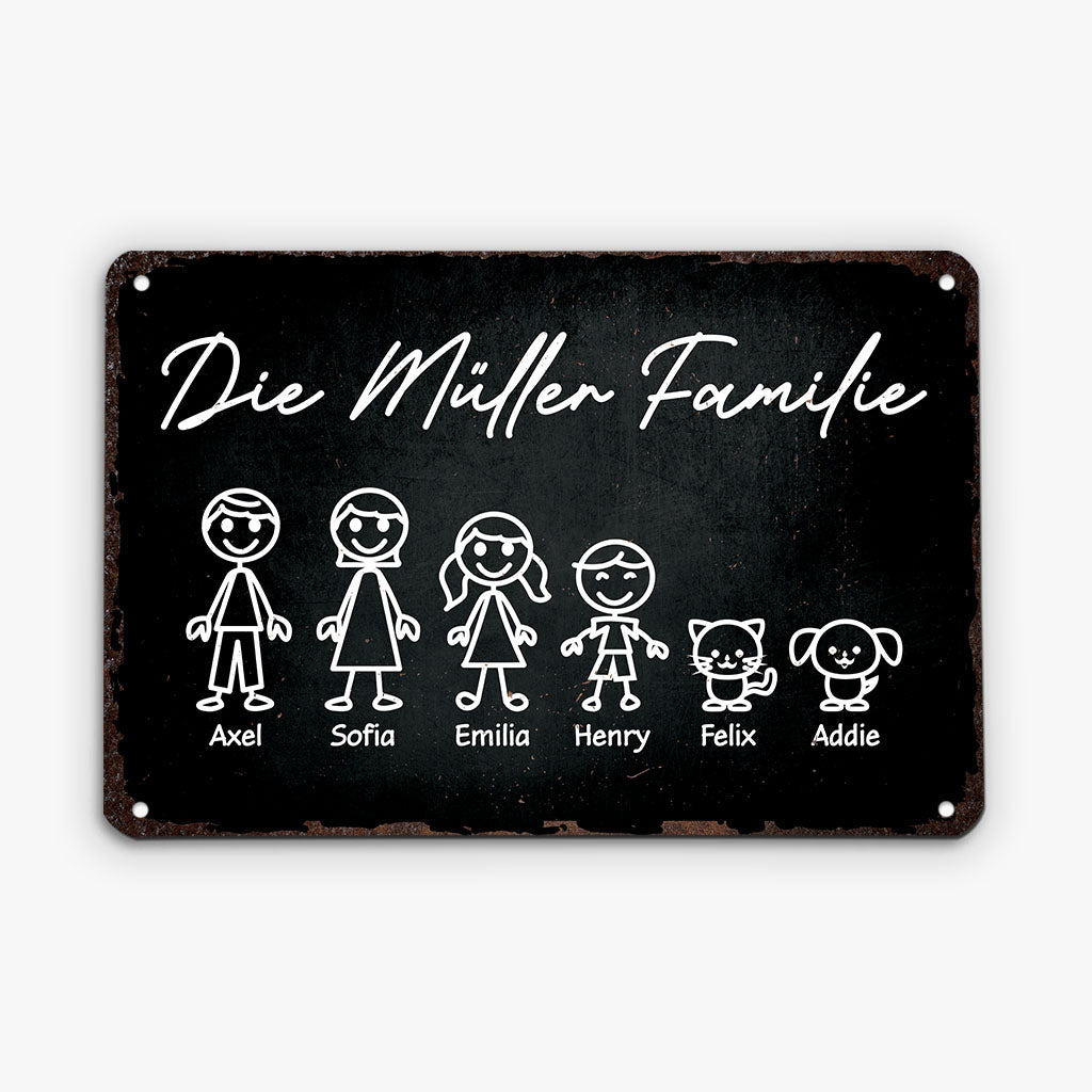 Die Familie - Personalisiertes Geschenk | Türschild für die Familie