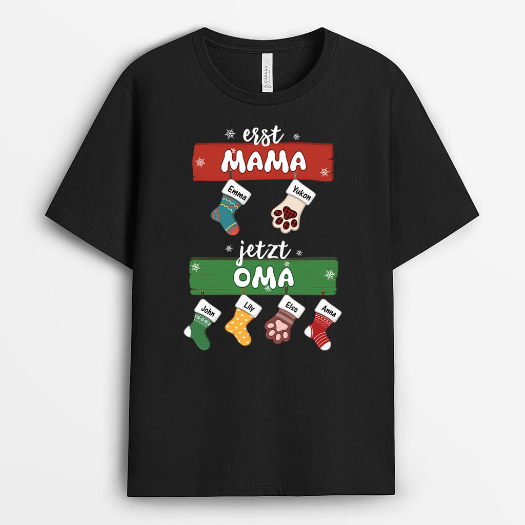 Früher Mama Jetzt Oma - Personalisiertes Geschenk | T-Shirt für Damen