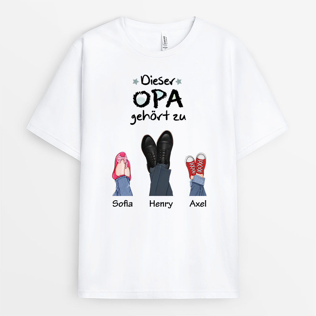 Dieser Opa/Papa Gehört Zu - Personalisiertes Geschenk | T-Shirt für Männer