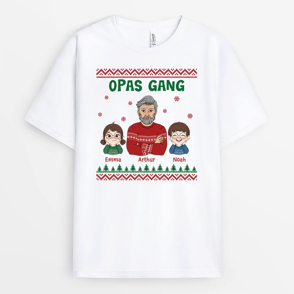 Opas/Papas Bande - Personalisiertes Geschenk | T-Shirt für Männer zu Weihnachten