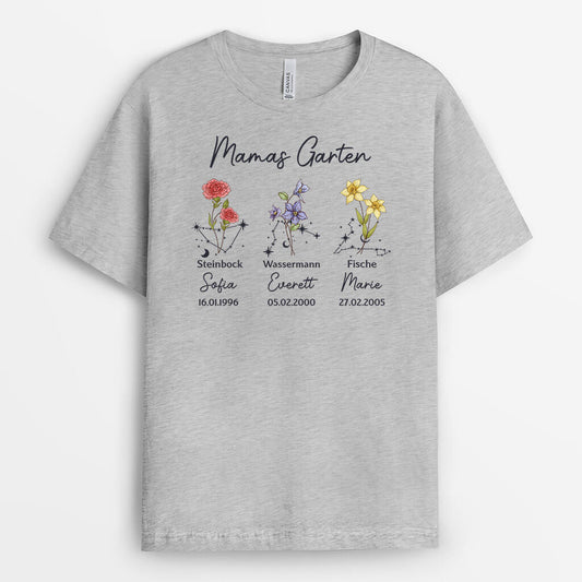 3024AGE2 sternbild und geburtsdatum  personalisiertes t shirt fur omas