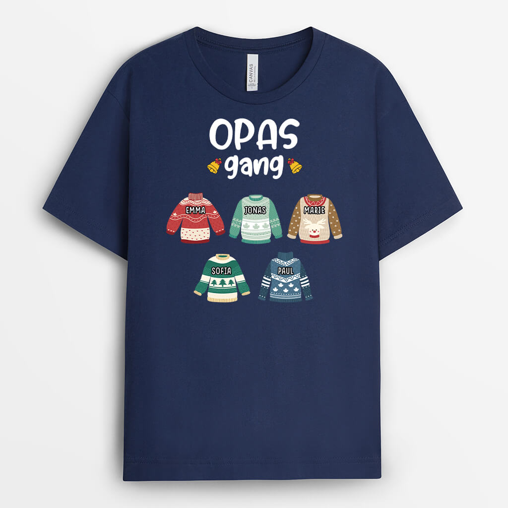 Opas/Papas Bande - Personalisiertes Geschenk | T-Shirt für Männer zu Weihnachten