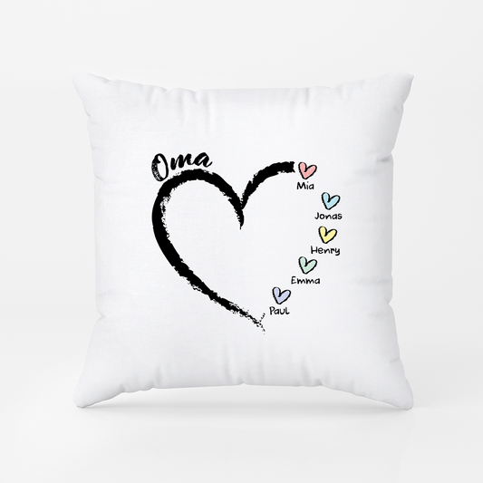 3044PGE1 mama und kinder herzen buntstifte personalisiertes geschenk  oma  mama kissen 3044p8f5a