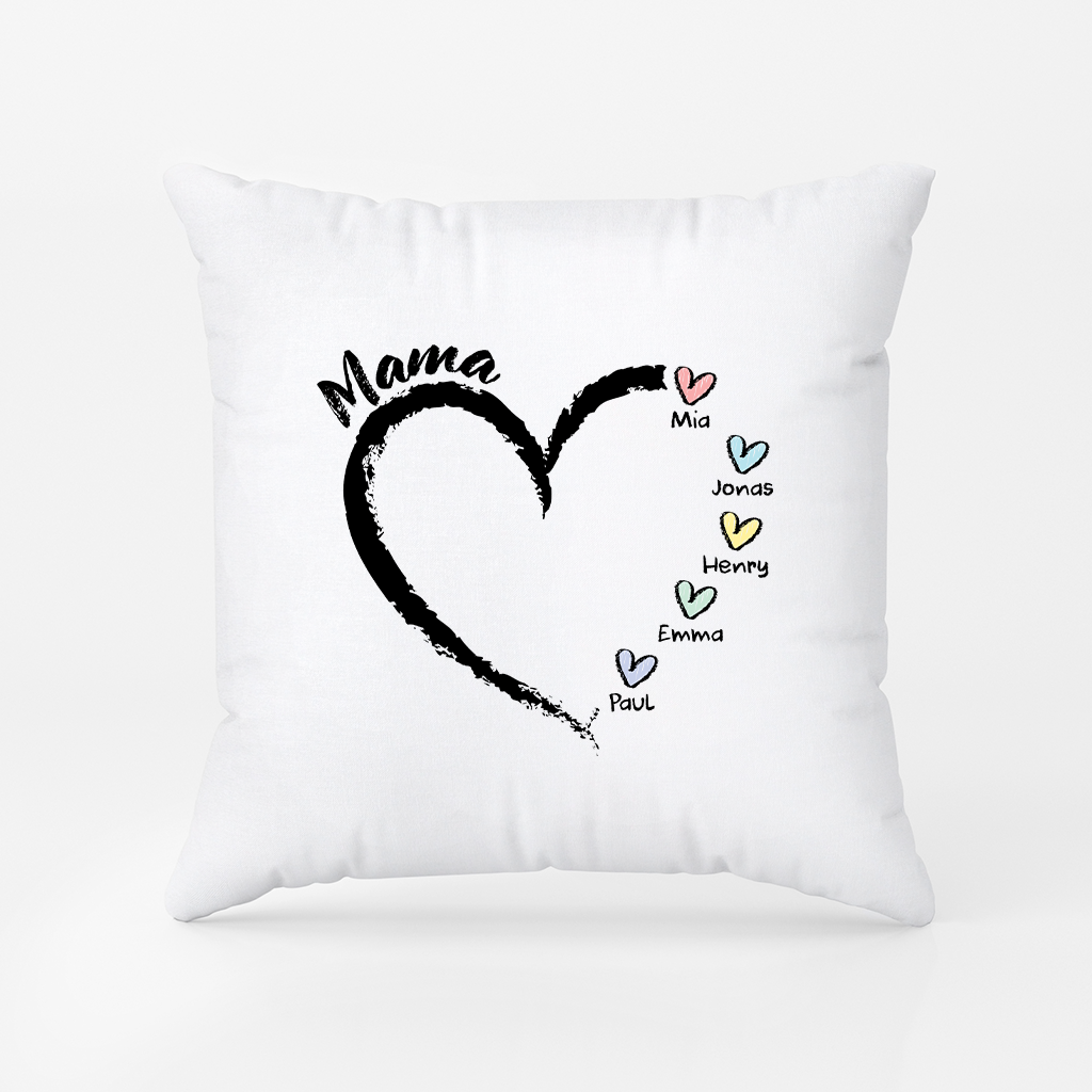 3044PGE2 mama und kinder herzen buntstifte personalisiertes geschenk  oma  mama kissen 3044p8f5a