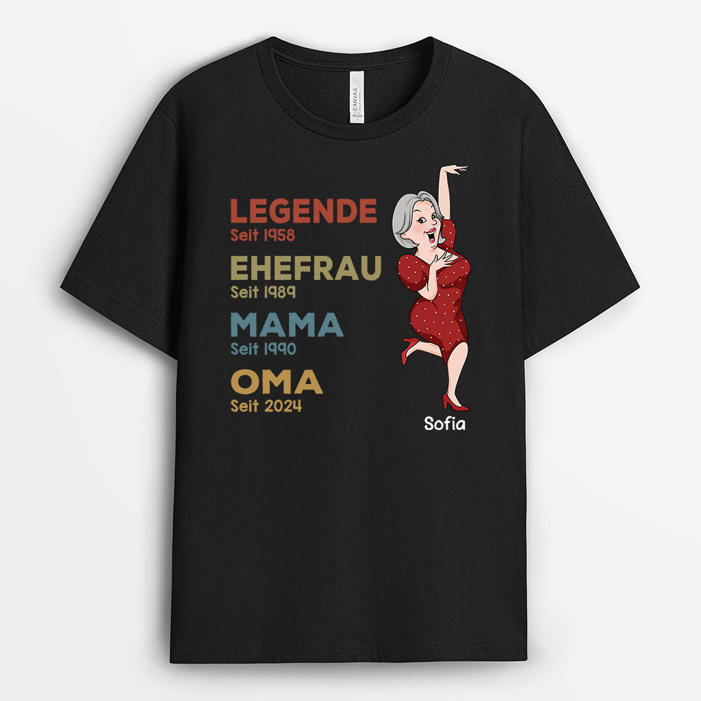 Legende Ehefrau Mama Und Oma Seit - Personalisiertes Geschenk | T-shirt für Damen