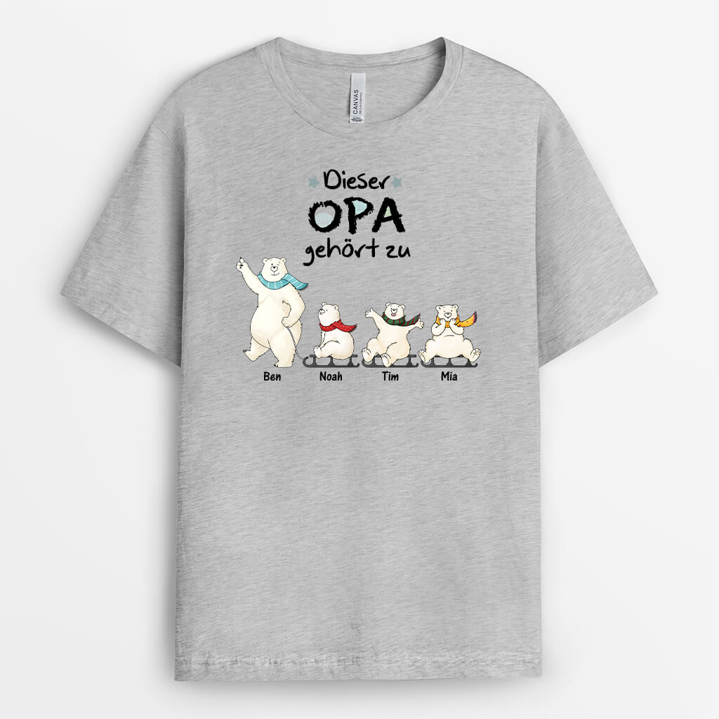 Dieser Opa Gehört Zu Eisbären - Personalisiertes Geschenk | T-Shirt für Opas