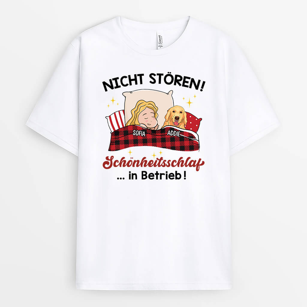 Nicht Stören Schönheitsschlaf In Betrieb - Personalisiertes Geschenk | T-Shirt für Hundeliebhaber