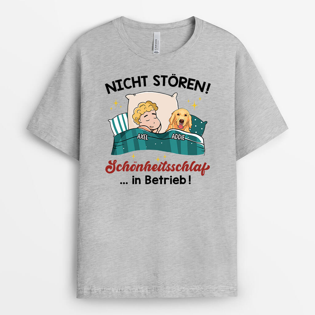 3060AGE2 nicht storen schonheitsschlaf in betrieb  personalisiertes t shirt fur hundeliebhaber