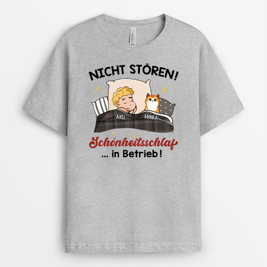3060AGE2 nicht storen schonheitsschlaf in betrieb personalisiertes t shirt fur katzenliebhaber 3060a