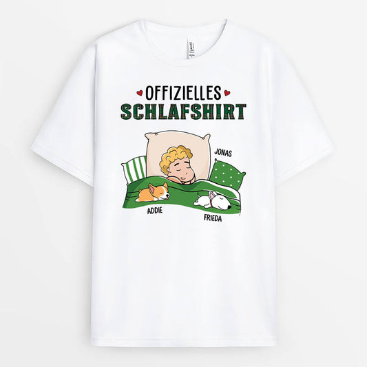 3064AGE1 offizielles schlafshirt  personalisiertes t shirt fur hundeliebhaber