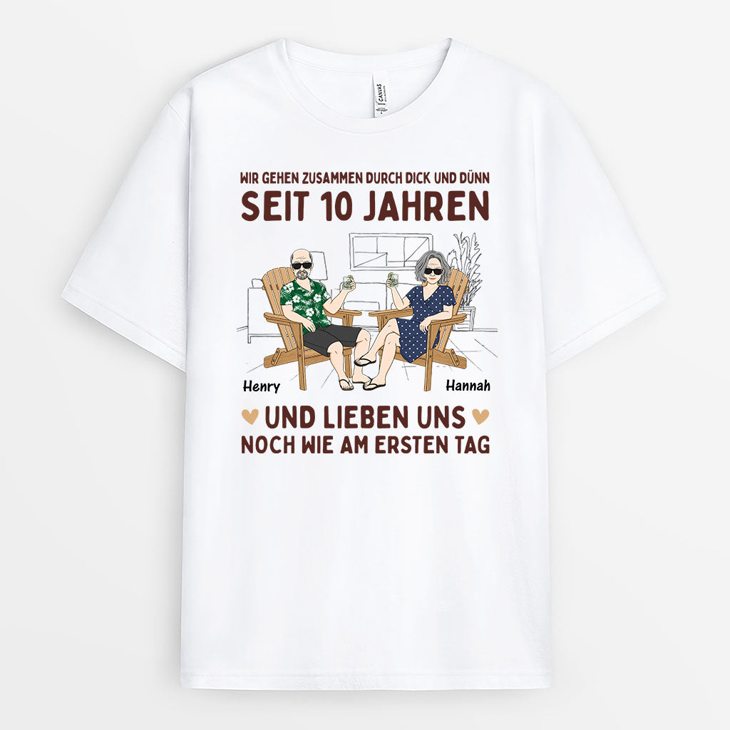 Wir Haben Schon Dick Und Dünn Miteinander Durchgestanden - Personalisiertes Geschenk | T-Shirt für Paare