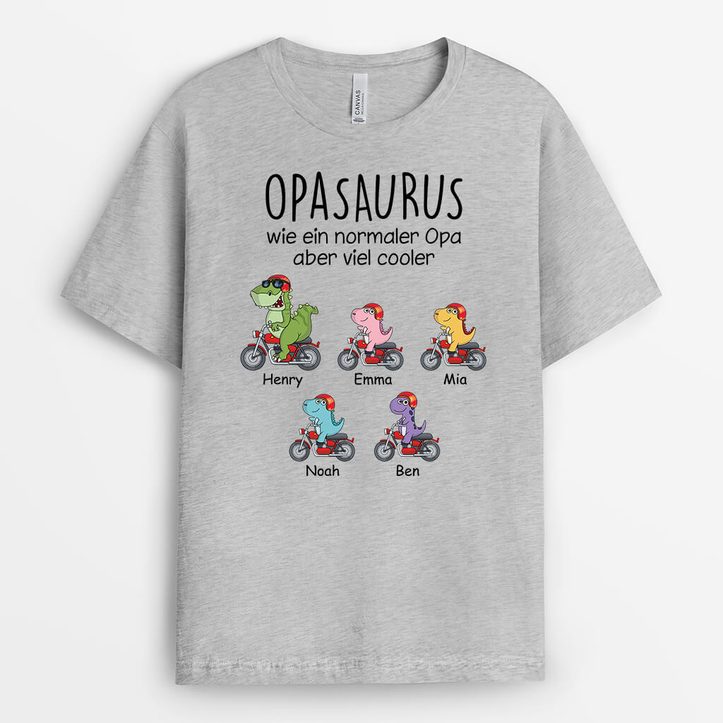 Opasaurus/Papasaurus Wie Ein Normaler Opa/Papa Aber Viel Cooler - Personalisiertes Geschenk | T-Shirt für Männer