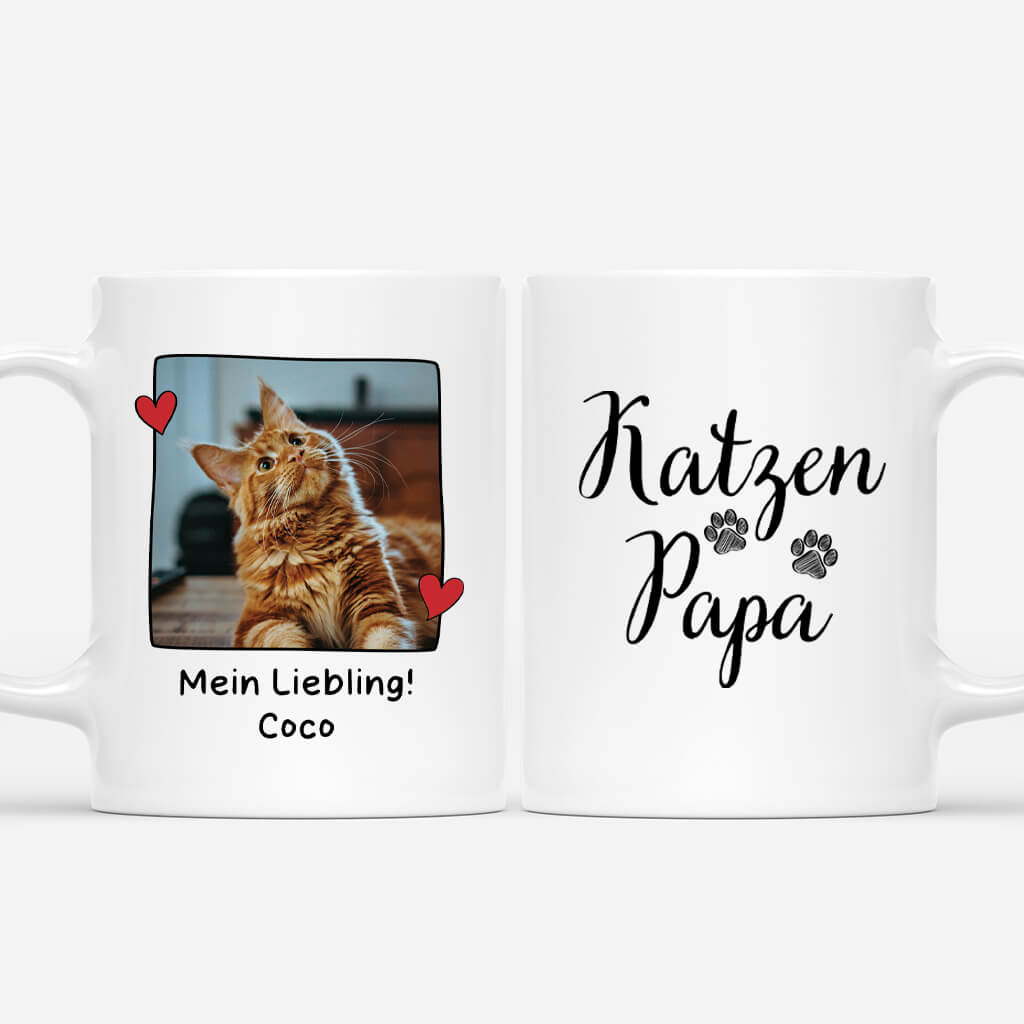 Katzenpapa - Personalisiertes Geschenk | Tasse mit Foto für Katzenliebhaber