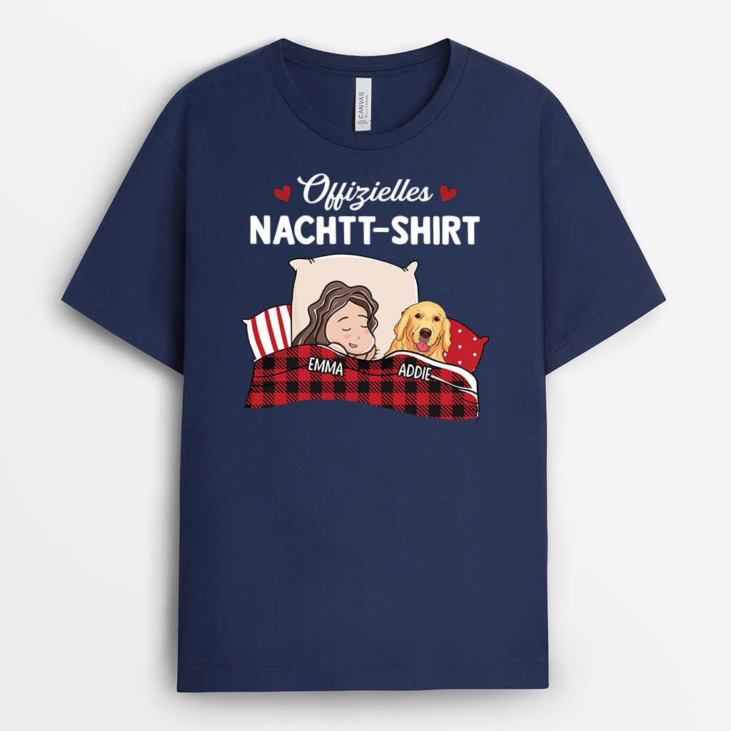 Offizielles Nachtt Shirt - Personalisiertes Geschenk | T-Shirt für Hundeliebhaber