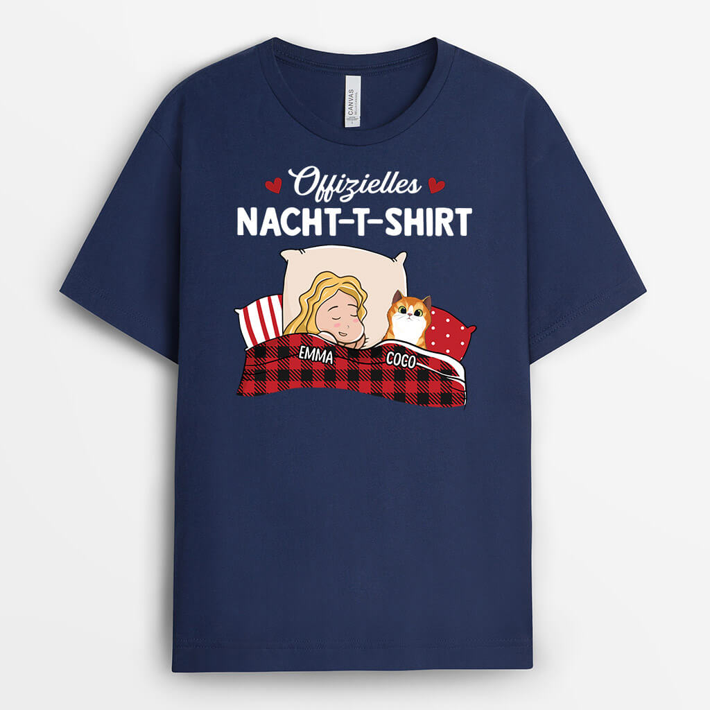 Offizielles Nacht-T-Shirt - Personalisiertes Geschenk | T-Shirt für Katzenliebhaber