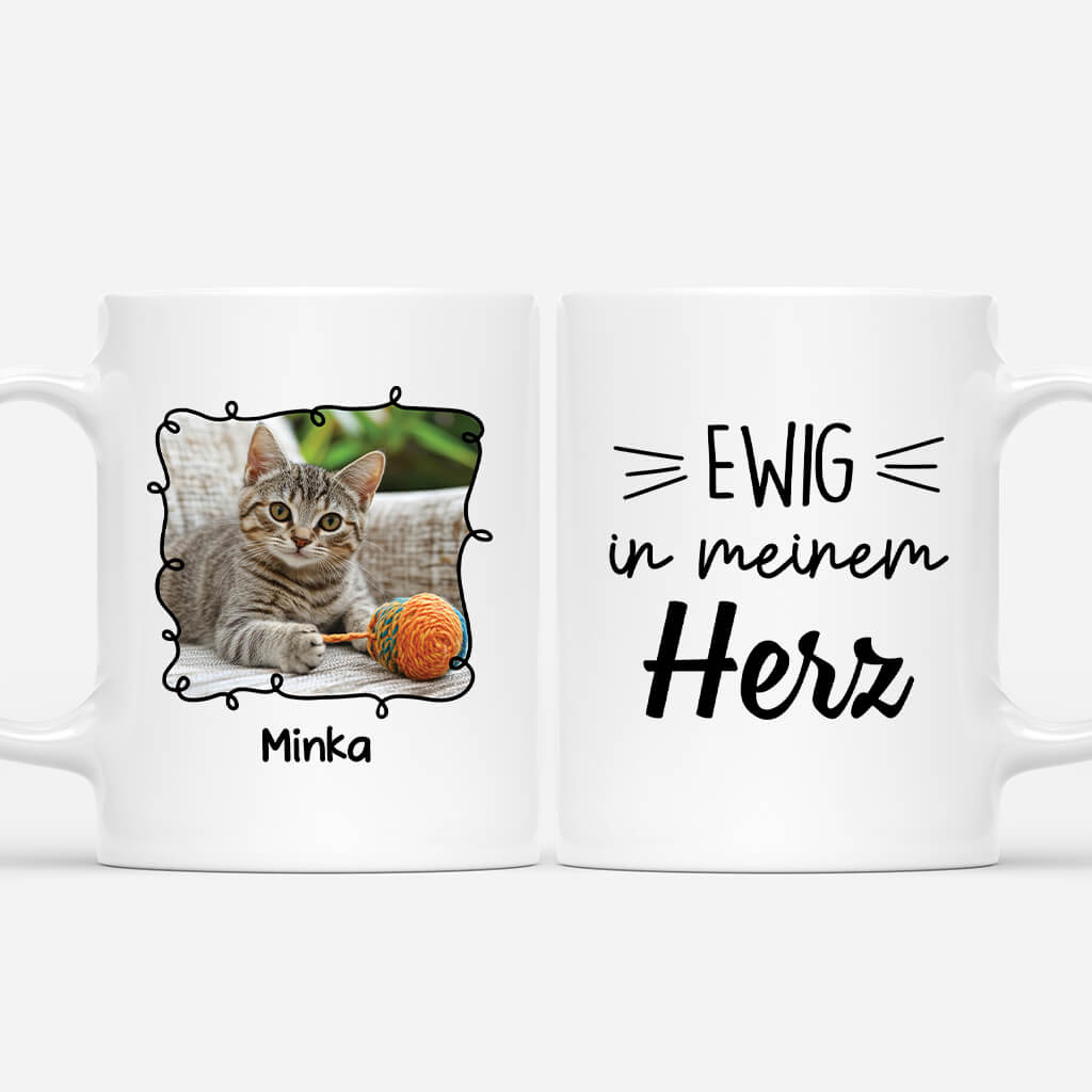 Ewig In Meinem Herzen - Personalisiertes Geschenk | Tasse für Katzenliebhaber