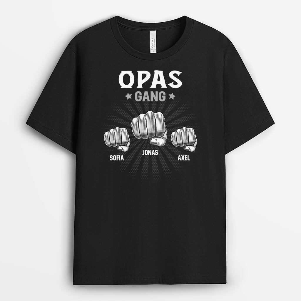 Opas/Papas Bande Mit Faust - Personalisiertes Geschenk | T-Shirt für Männer