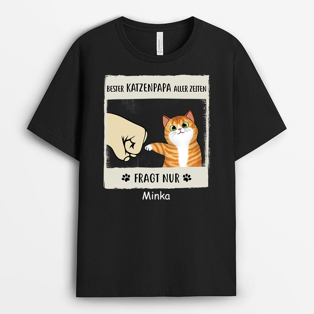 Bester Katzenpapa Aller Zeiten - Personalisiertes Geschenk | T-shirt für Katzenliebhaber