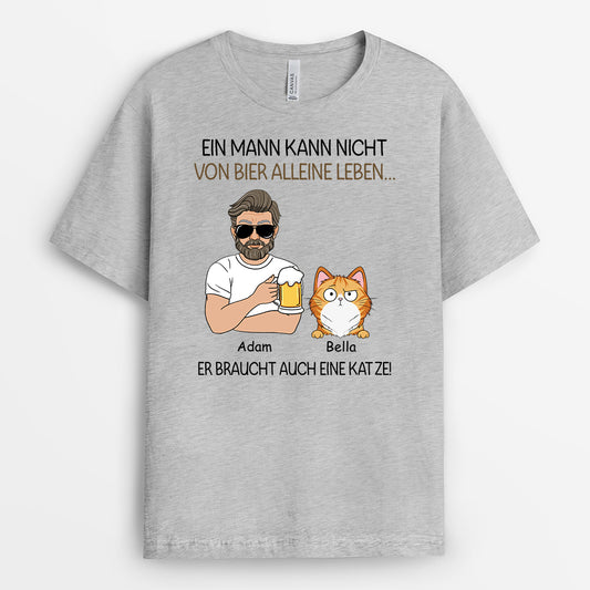 3137AGE1 ein mann kann nicht von bier alleine leben er braucht auch katzen personalisiertes t shirt fur katzenliebhaber 3137a_a2bf99d5 5704 4bb8 9098 594d3a8a8778