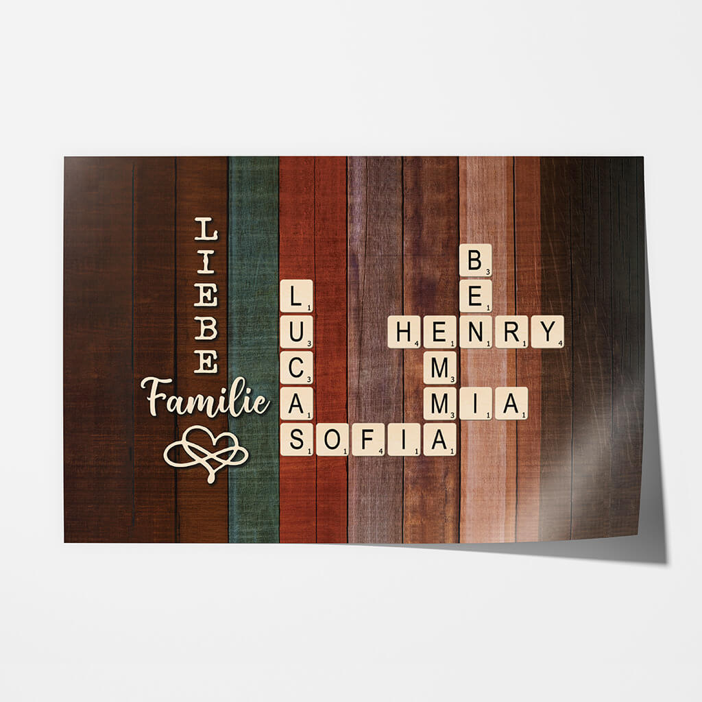 Liebe Familie Puzzle - Personalisiertes Geschenk | Poster für die Familie