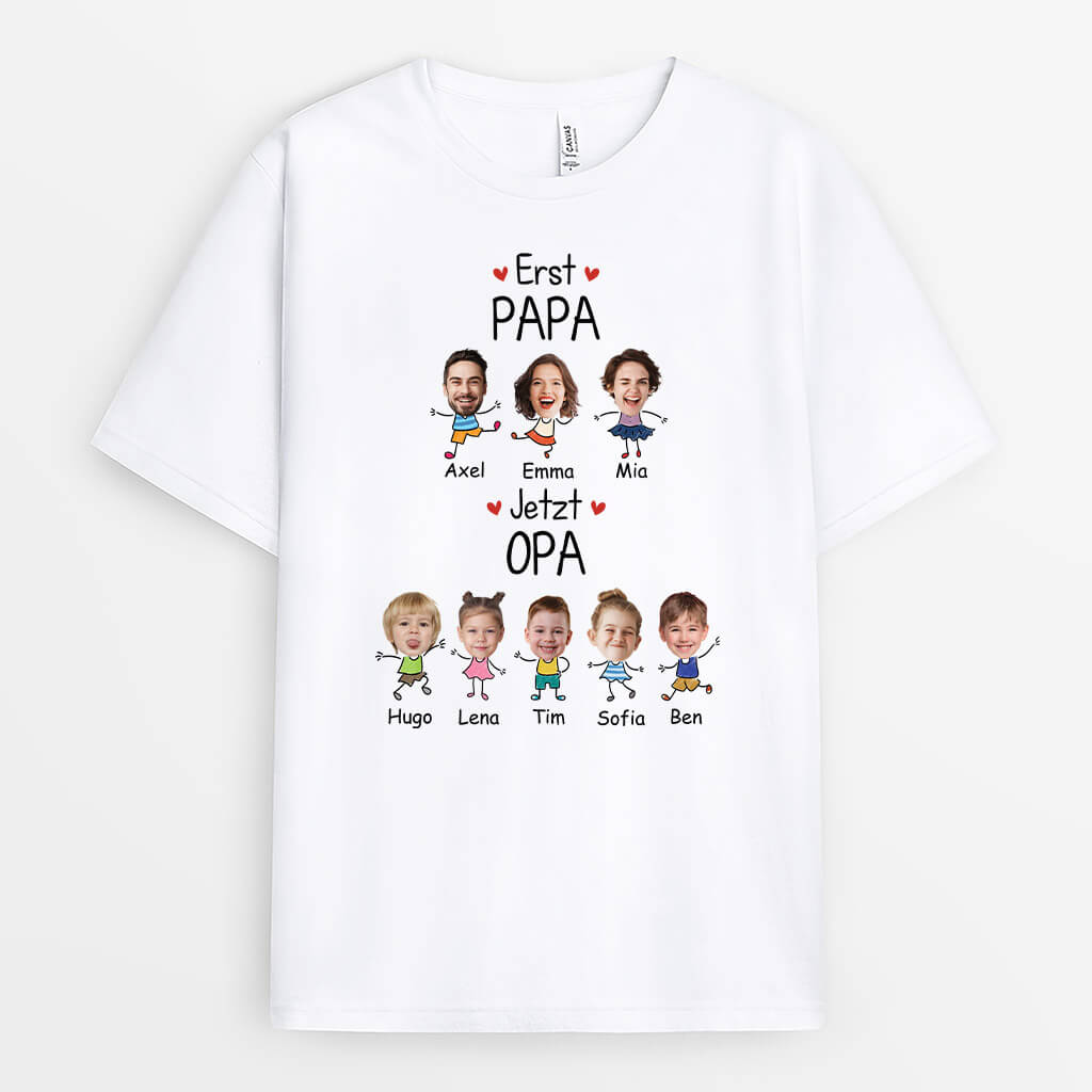 Früher Papa Jetzt Opa - Personalisiertes Geschenk | T-Shirt für Männer