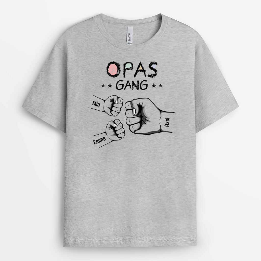 Opas/Papas Bande Mit Faust - Personalisiertes Geschenk | T-Shirt für Männer