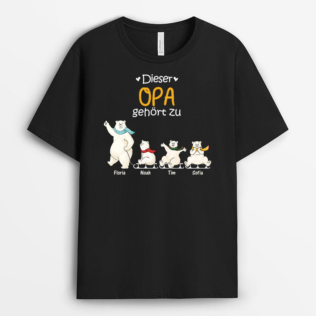 Dieser Opa/Papa Gehört Zu Bär - Personalisiertes Geschenk | T-Shirt für Männer