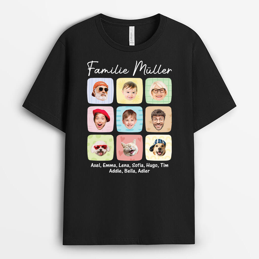 Die Familie - Personalisiertes Geschenk | T-Shirt für die Familie