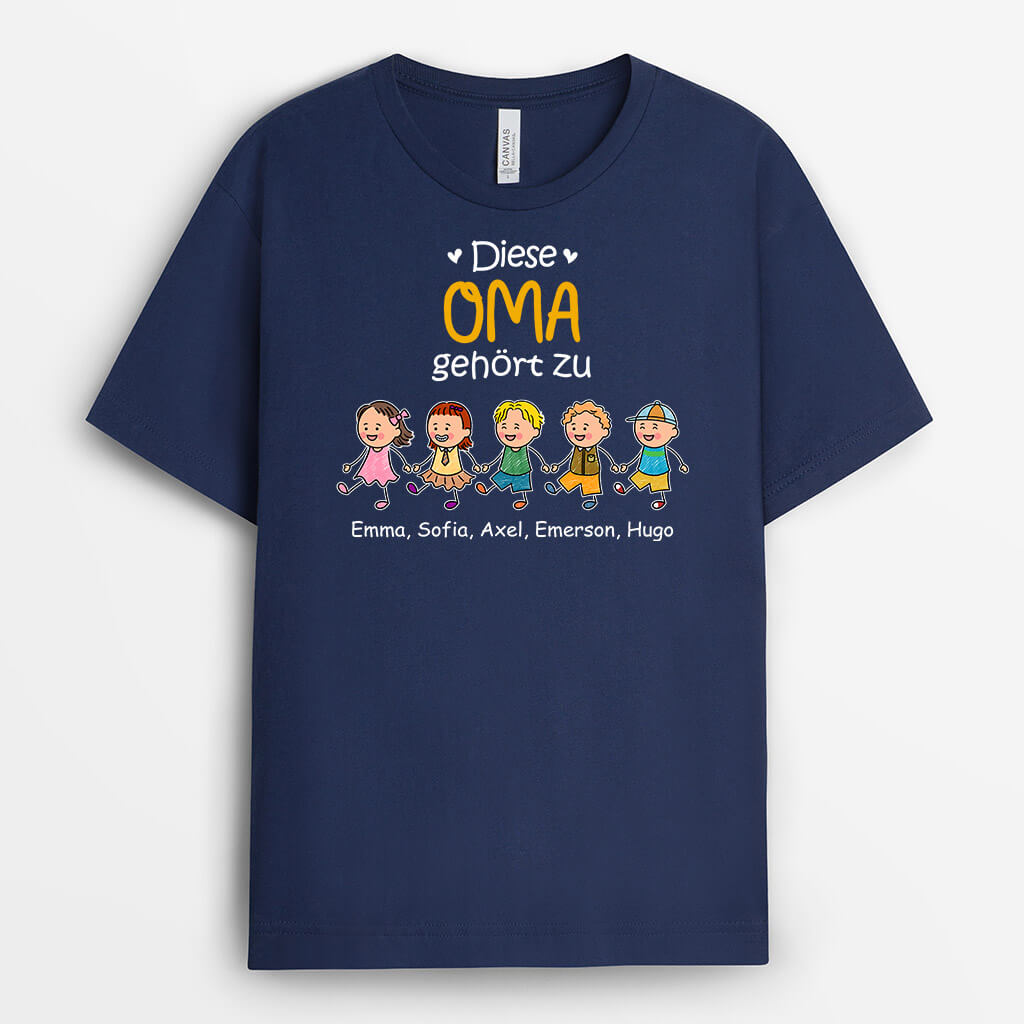 Diese Oma/Mama Gehört Zu Hand in Hand - Personalisiertes Geschenk | T-Shirt für Damen