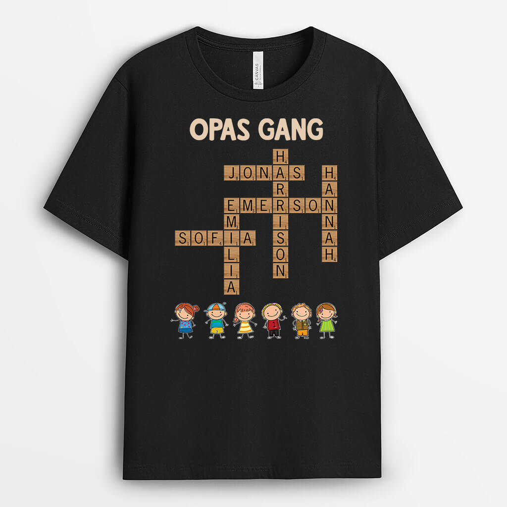 Opas/Papas Bande Mit Dem Kreuzworträtsel - Personalisiertes Geschenk | T-Shirt für Männer