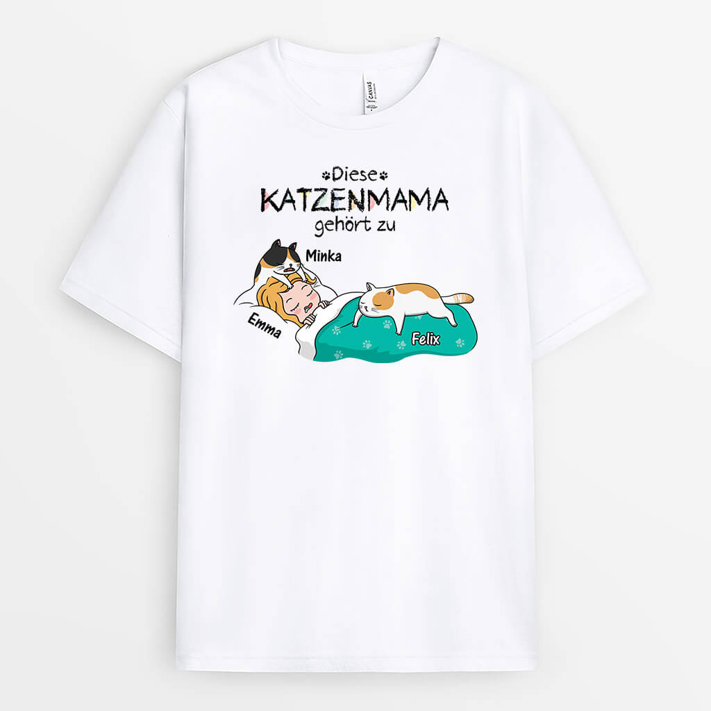 Diese Katzenmama/Dieser Katzenpapa Gehört Zu - Personalisiertes Geschenk | T-shirt für Katzenliebhaber