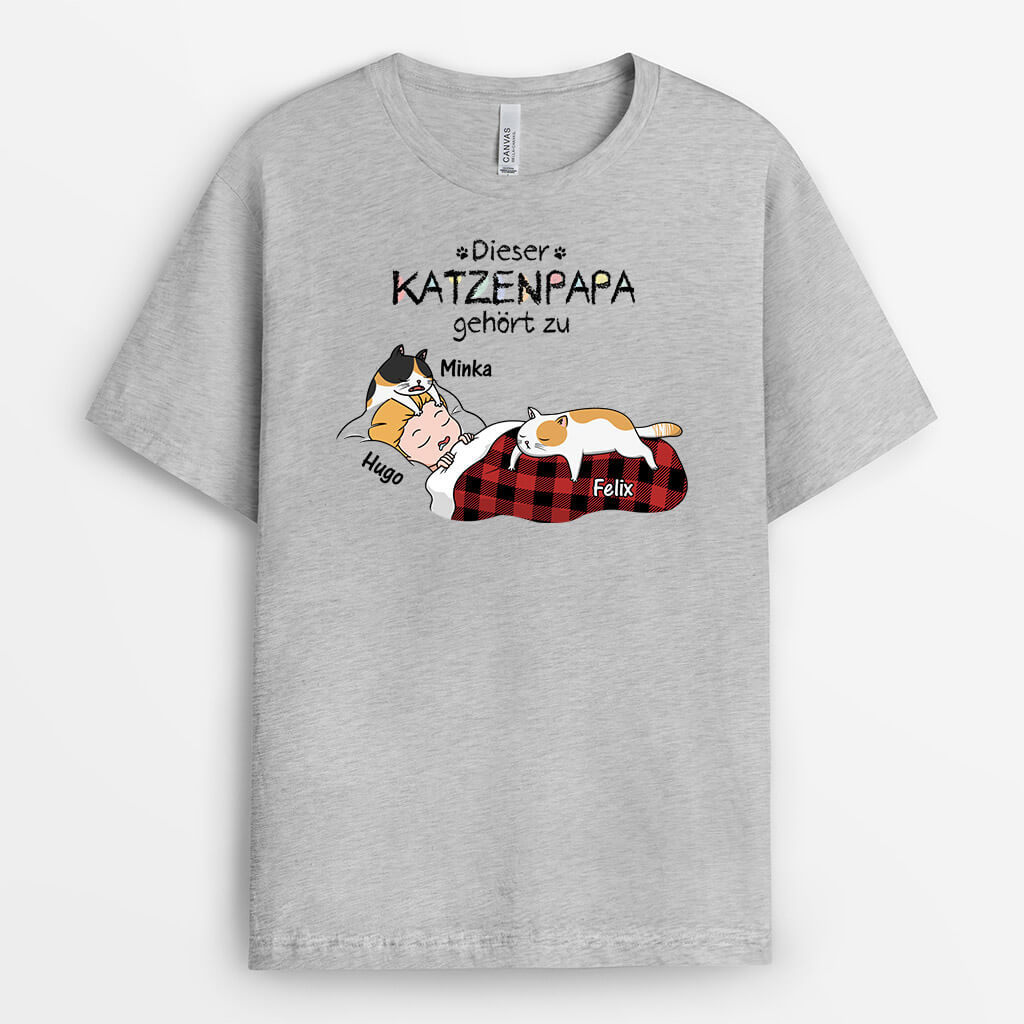 3196AGE2 diese katzenmama dieser katzenpapa gehort zu  personalisiertes t shirt fur katzenliebhaber