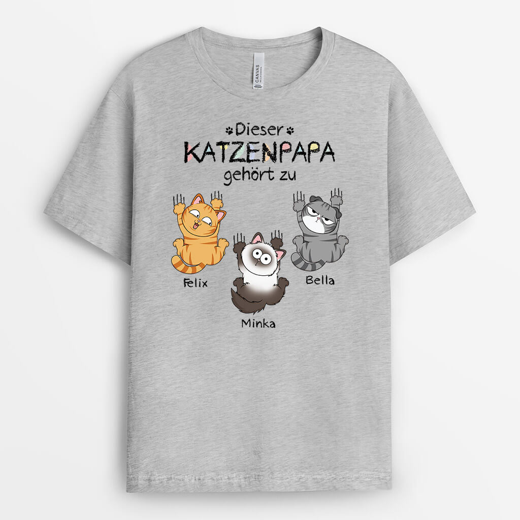 3205AGE2 diese katzenmama dieser katzenpapa gehort zu  personalisiertes t shirt fur katzenliebhaber