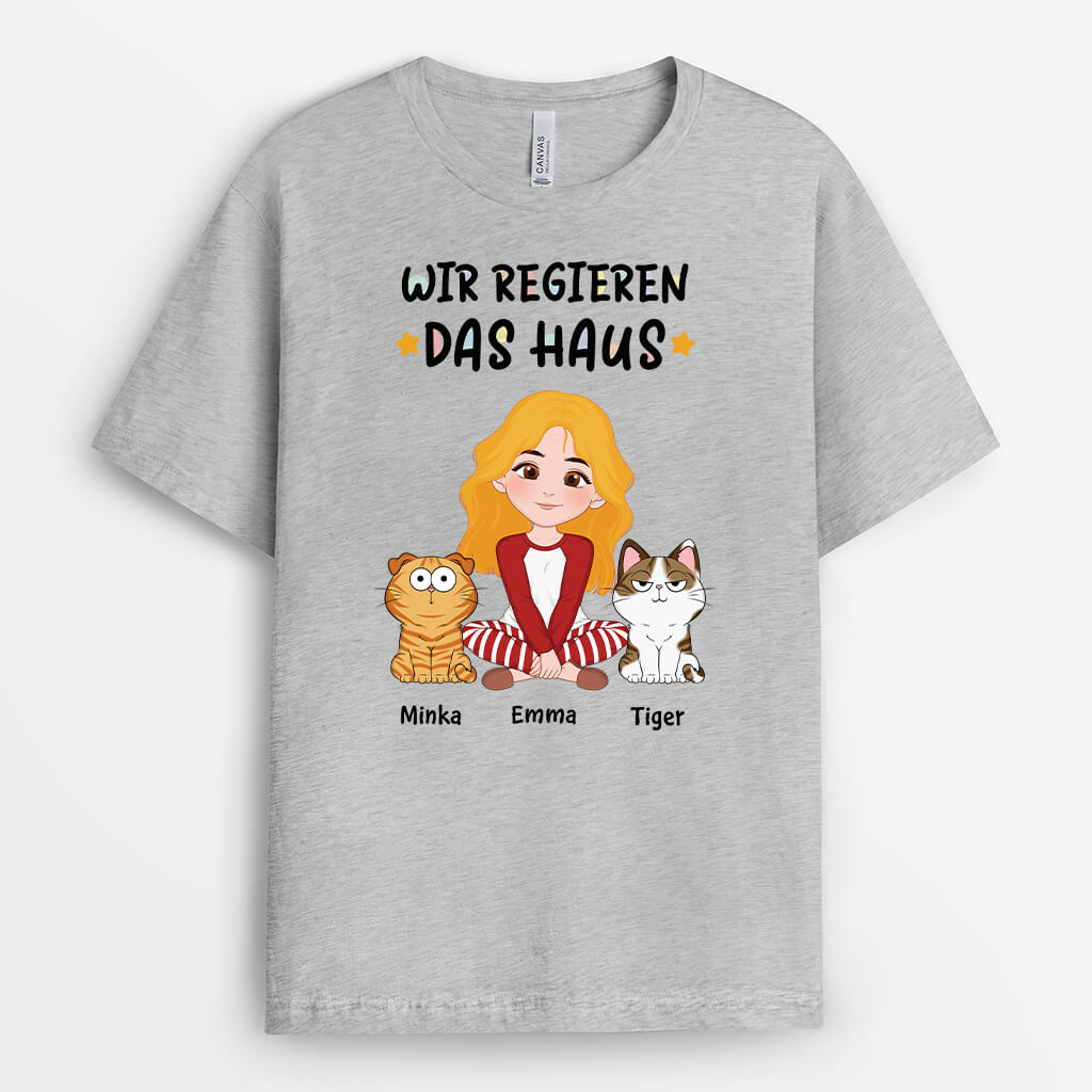 Wir Regieren Das Haus - Personalisiertes Geschenk | T-Shirt für Katzenliebhaber