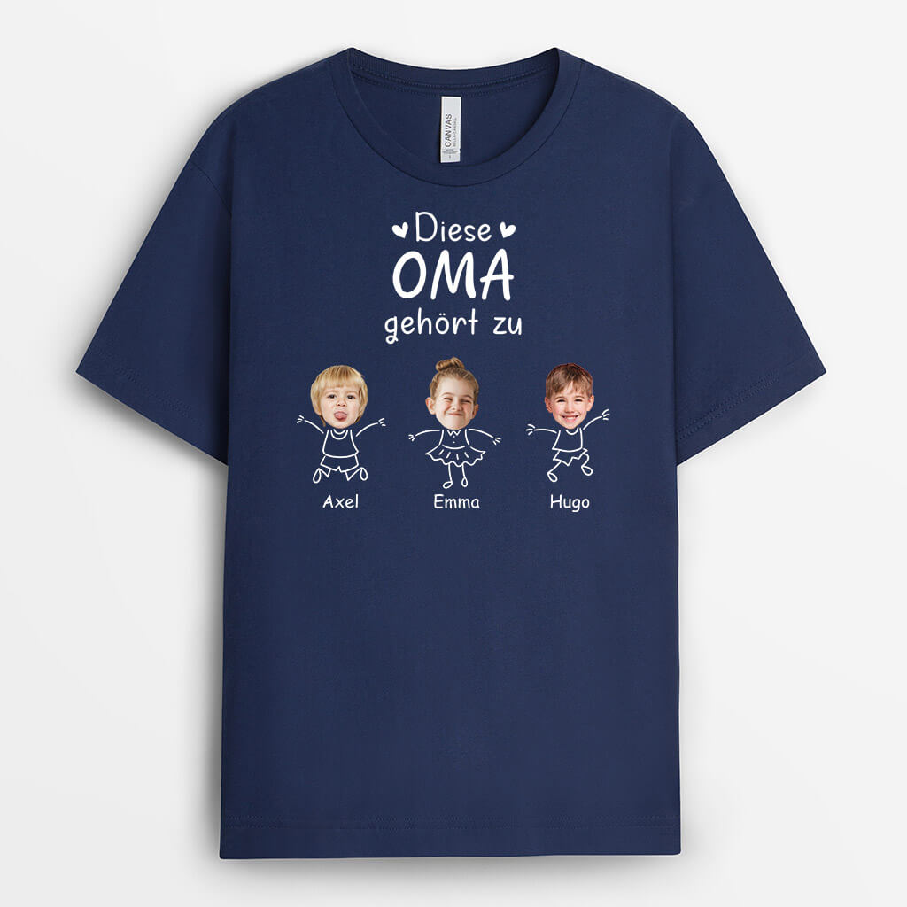 Diese Oma/Mama Gehört Zu - Personalisiertes Geschenk | T-Shirt mit Gesicht für Damen