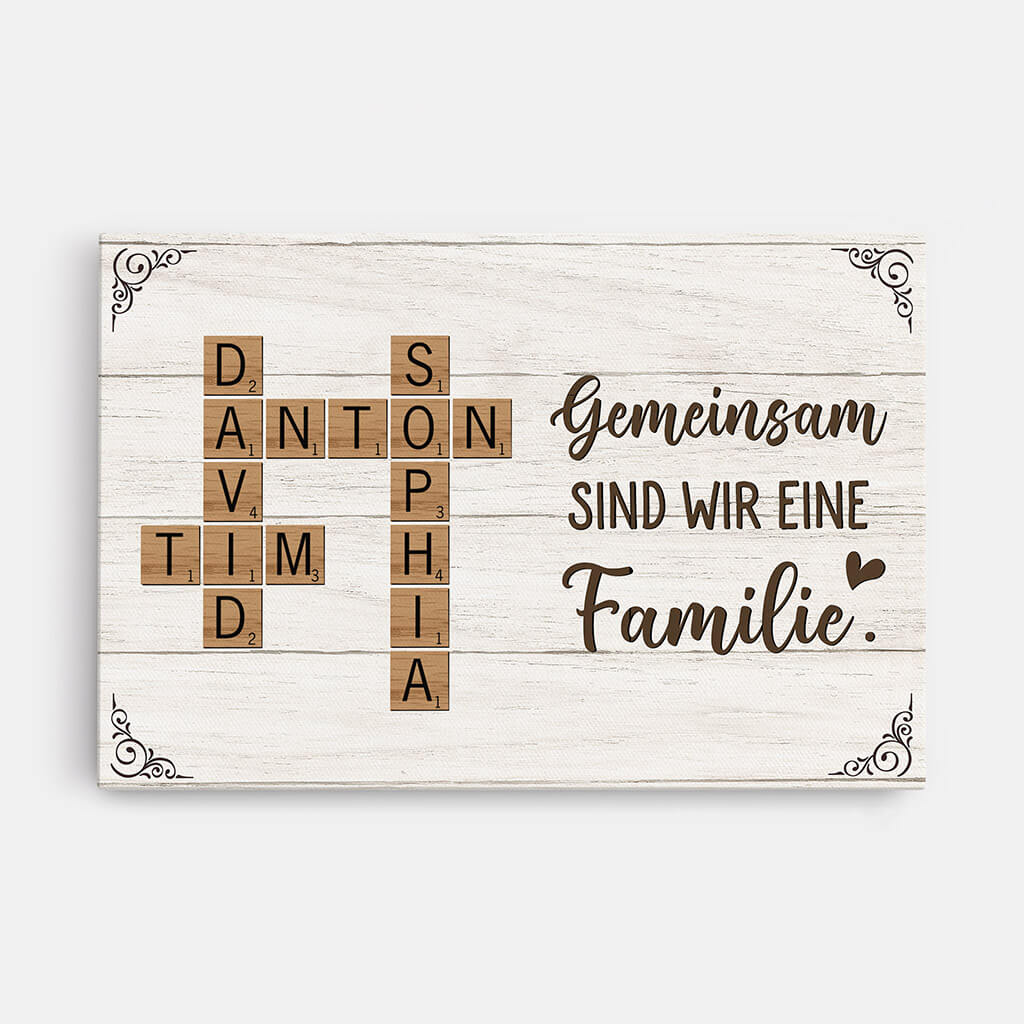 Gemeinsam Sind Wir Eine Familie - Personalisiertes Geschenk | Leinwand für die Familie