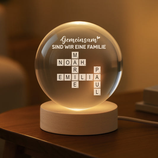 3221LGE2 zusammen sind wir eine familie personalisierte geschenke familie  kristallkugel 3221l6f5i