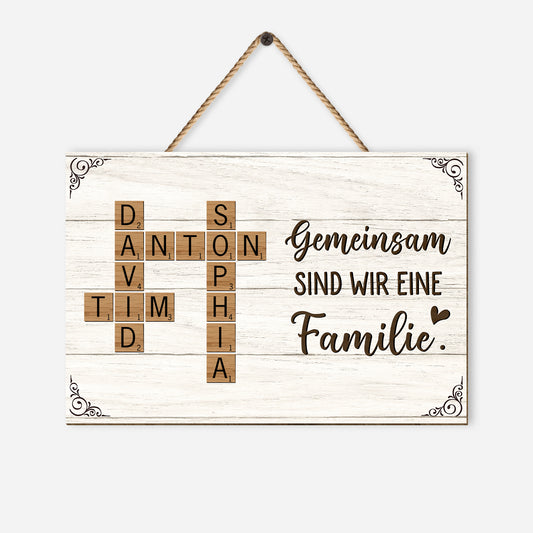3221QGE1 zusammen sind wir eine familie personalisierte geschenke familie  turschild holz 3221q6f5i
