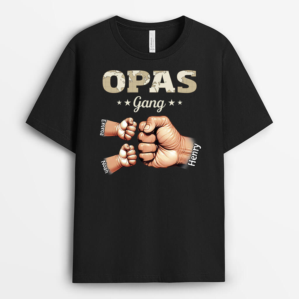 Opas/Papas Bande Mit Faust - Personalisiertes Geschenk | T-shirt für Männer