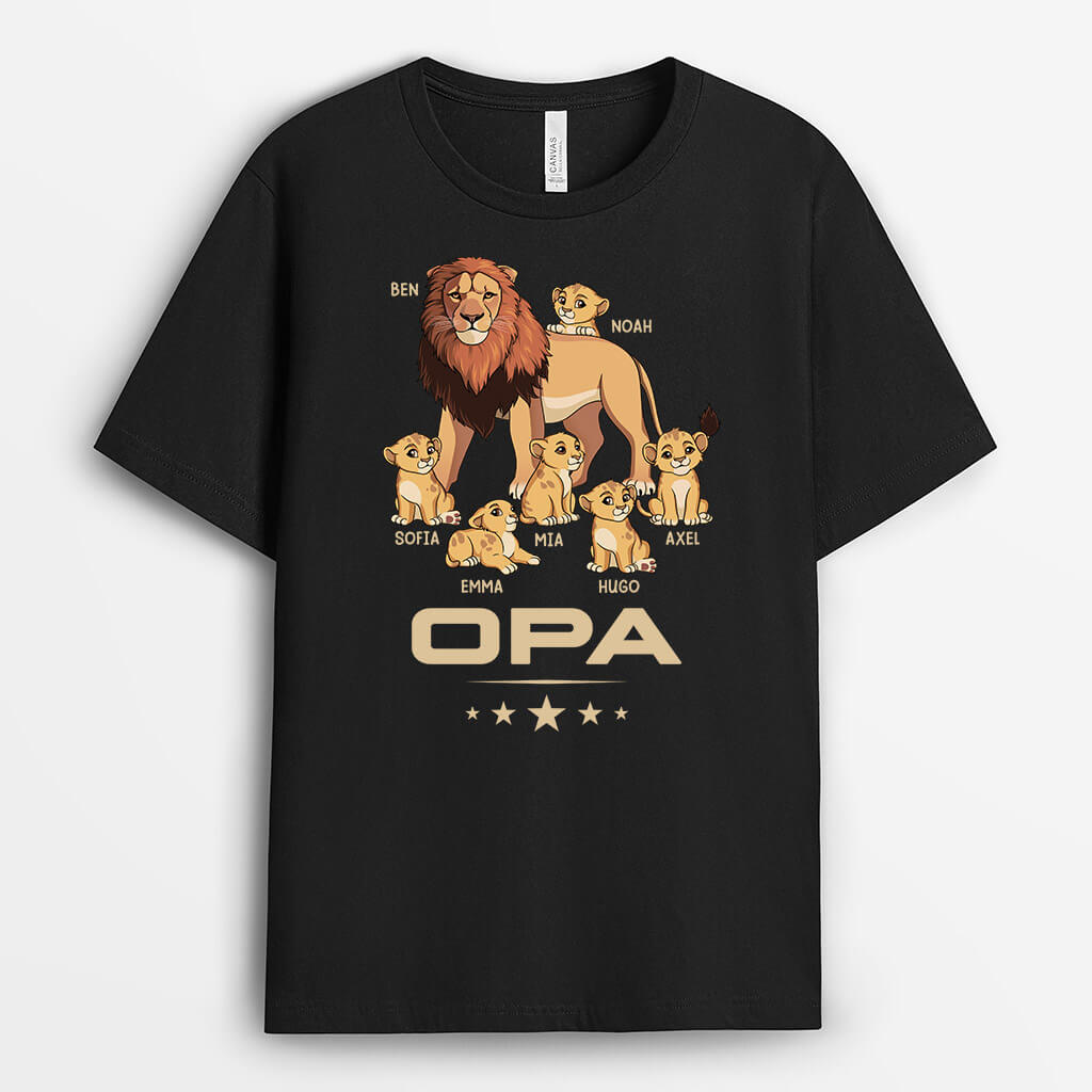 Opas/Papas Bande Löwe - Personalisiertes Geschenk | T-shirt für Männer